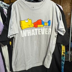 Simpsons Bart "Whatever" T-Shirt gray. Kids Size XXL - Juniors Small/Medium